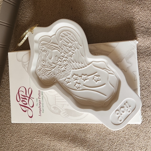 NIB Vintage 1996 Longaberger clay cookie mold Joy Angel CO71 collectable - Picture 6 of 6